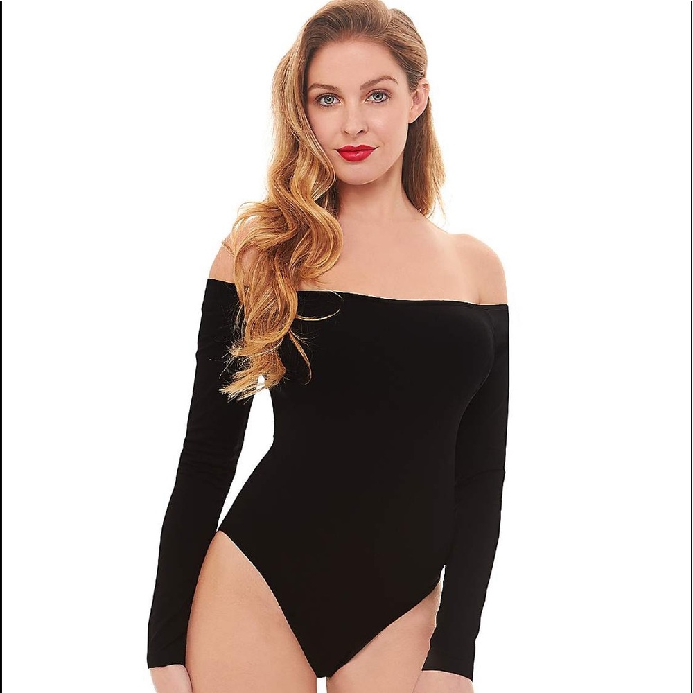 Off-Shoulder Black Bodysuit